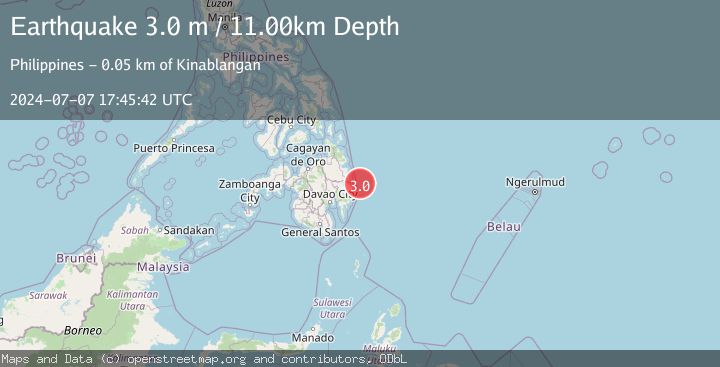 Map of MINDANAO, PHILIPPINES