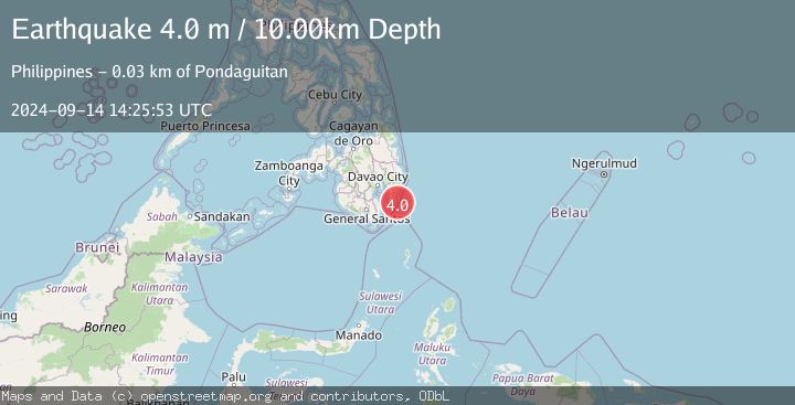 Map of MINDANAO, PHILIPPINES