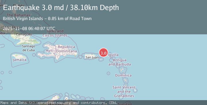 Map of ANEGADA, BRITISH VIRGIN ISLANDS
