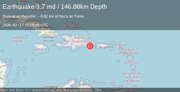 Map of MONA PASSAGE, DOMINICAN REPUBLIC