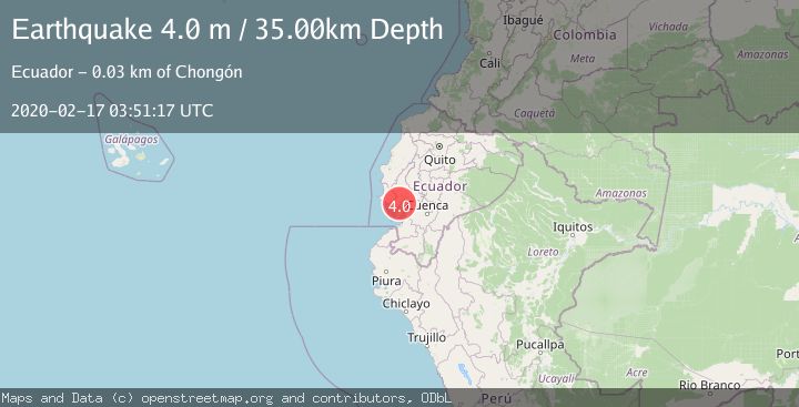 Map of NEAR COAST OF ECUADOR