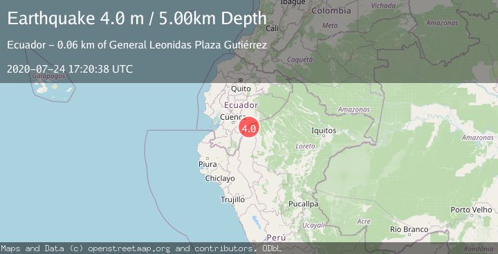 Map of PERU-ECUADOR BORDER REGION