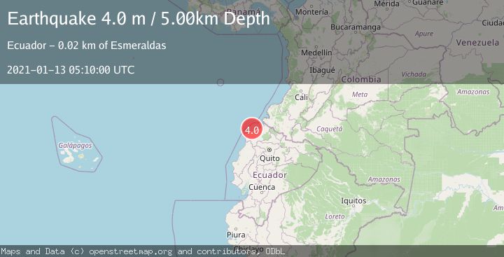 Map of NEAR COAST OF ECUADOR