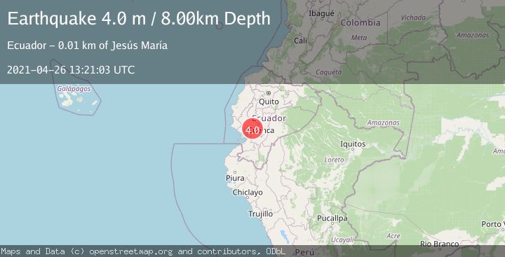 Map of NEAR COAST OF ECUADOR