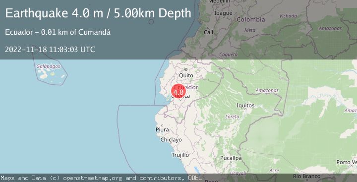 Map of NEAR COAST OF ECUADOR