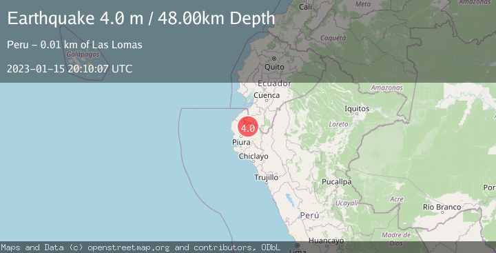 Map of PERU-ECUADOR BORDER REGION