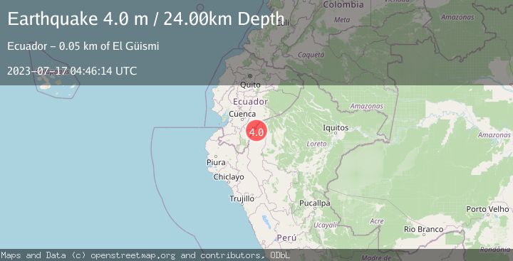 Map of PERU-ECUADOR BORDER REGION