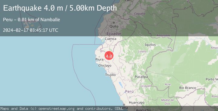 Map of PERU-ECUADOR BORDER REGION