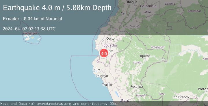 Map of NEAR COAST OF ECUADOR