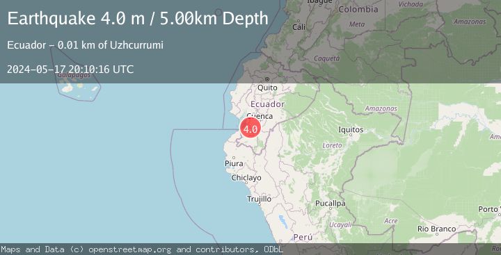Map of NEAR COAST OF ECUADOR
