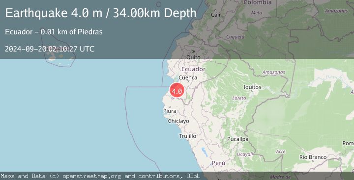 Map of NEAR COAST OF ECUADOR