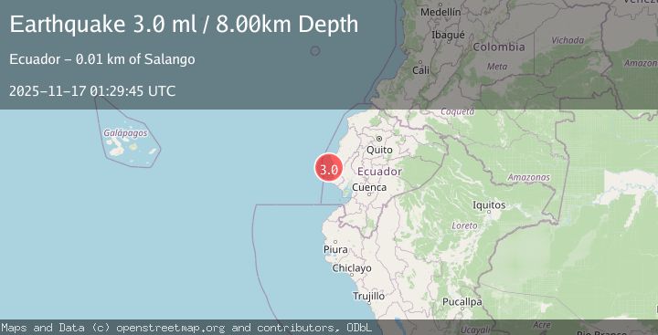 Map of NEAR COAST OF ECUADOR
