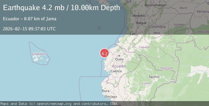 Map of NEAR COAST OF ECUADOR