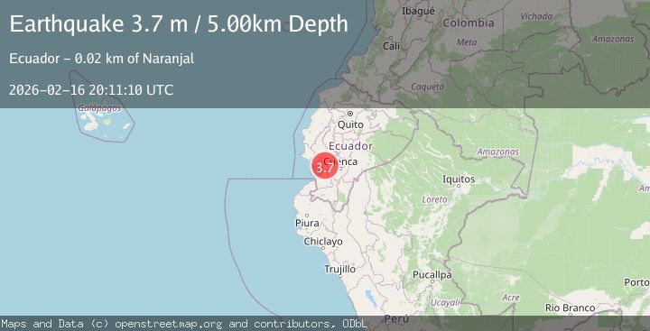 Map of NEAR COAST OF ECUADOR