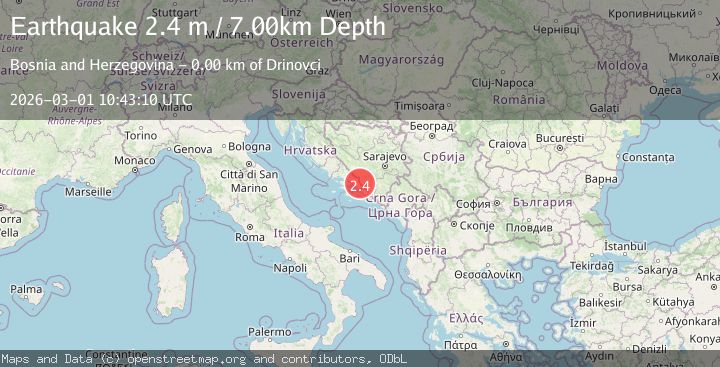 Map of BOSNIA AND HERZEGOVINA