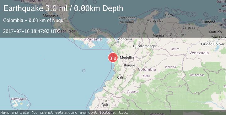 Map of NEAR WEST COAST OF COLOMBIA