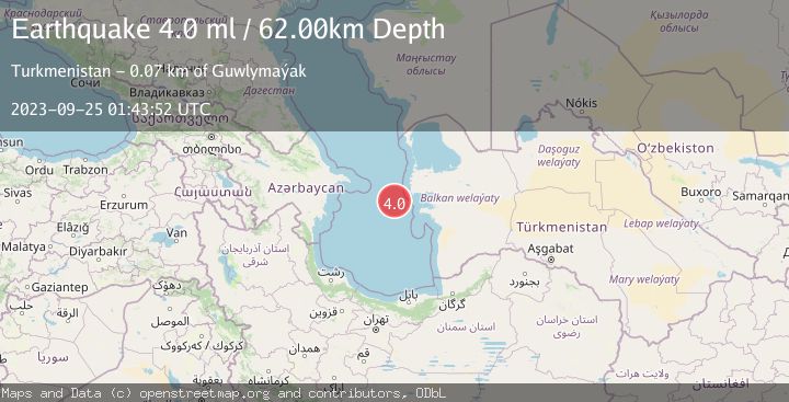 Map of CASPIAN SEA, OFFSHR TURKMENISTAN