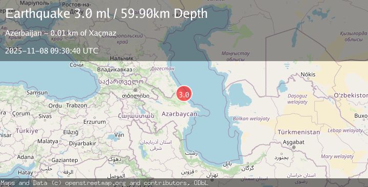 Map of CASPIAN SEA, OFFSHORE AZERBAIJAN