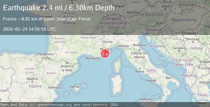 Map of NEAR SOUTH COAST OF FRANCE