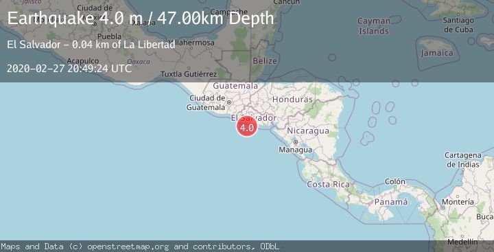 Map of OFFSHORE EL SALVADOR