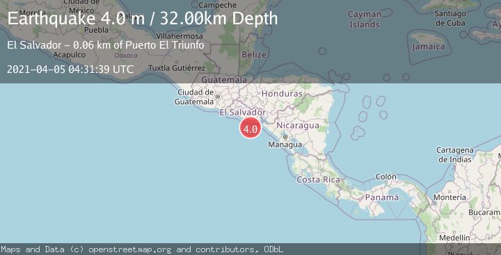 Map of OFFSHORE EL SALVADOR