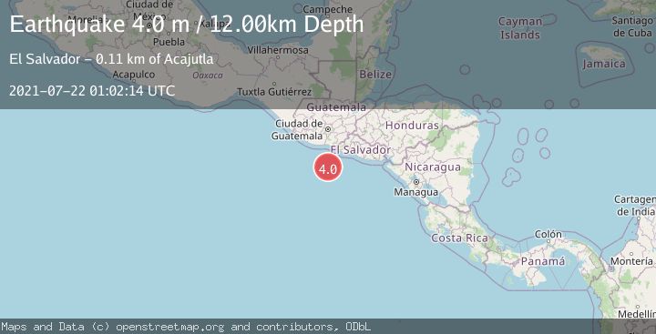 Map of OFF THE COAST OF EL SALVADOR