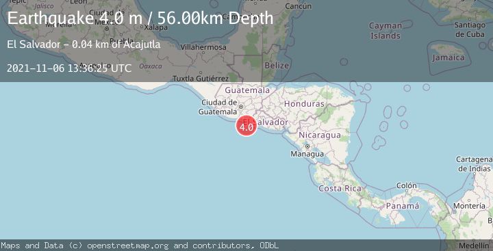 Map of OFFSHORE EL SALVADOR