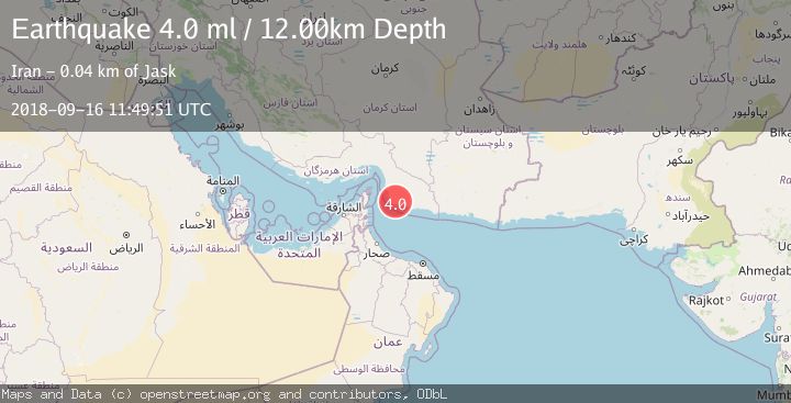 Map of NEAR COAST OF SOUTHEASTERN IRAN