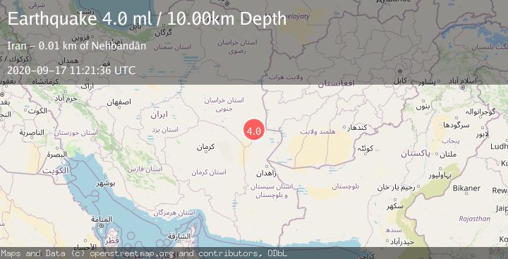 Map of EASTERN IRAN