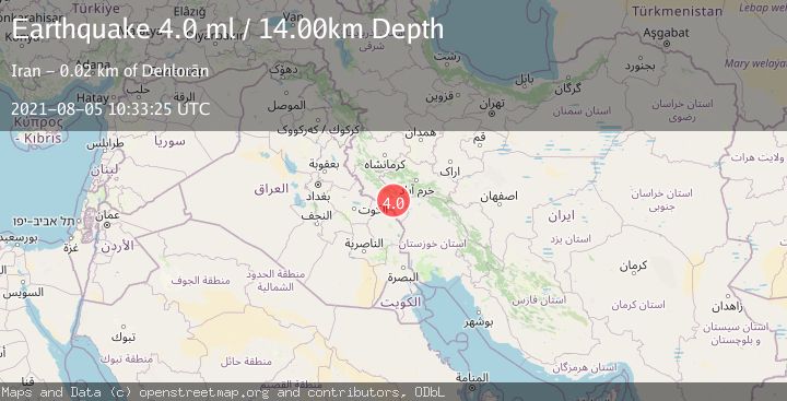 Map of IRAN-IRAQ BORDER REGION