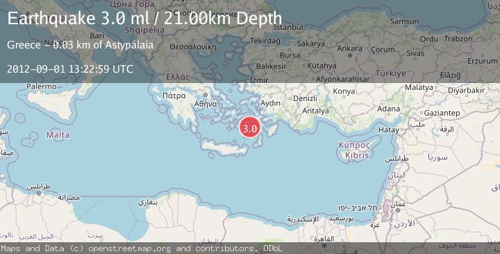Map of DODECANESE ISLANDS, GREECE