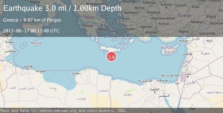 Map of CRETE, GREECE