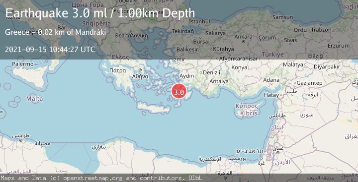 Map of DODECANESE IS.-TURKEY BORDER REG