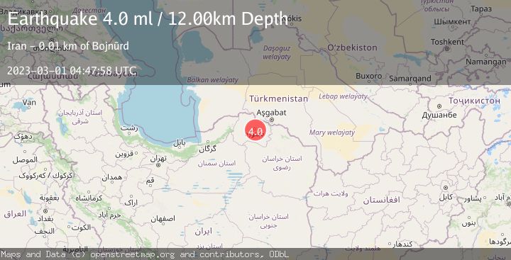 Map of NORTHEASTERN IRAN