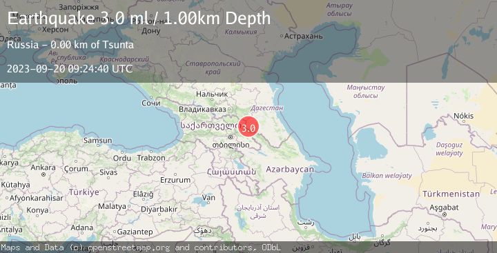 Map of CAUCASUS REGION, RUSSIA