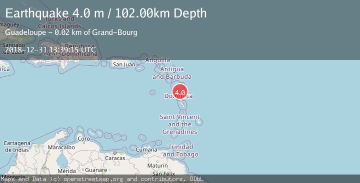 Map of GUADELOUPE REGION, LEEWARD ISL.