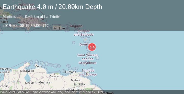 Map of MARTINIQUE REGION, WINDWARD ISL.