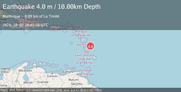 Map of MARTINIQUE REGION, WINDWARD ISL.