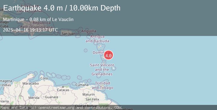 Map of MARTINIQUE REGION, WINDWARD ISL.