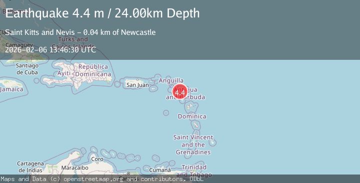 Map of SAINT KITTS AND NEVIS REGION