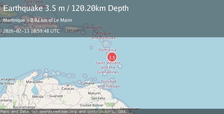 Map of MARTINIQUE REGION, WINDWARD ISL.