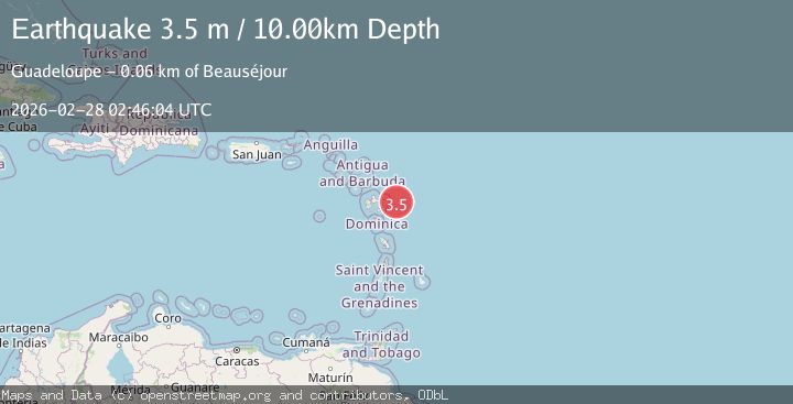 Map of GUADELOUPE REGION, LEEWARD ISL.
