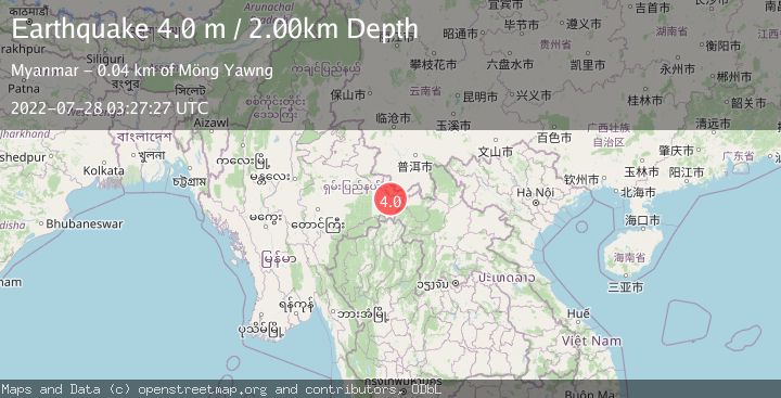 Map of MYANMAR-CHINA BORDER REGION