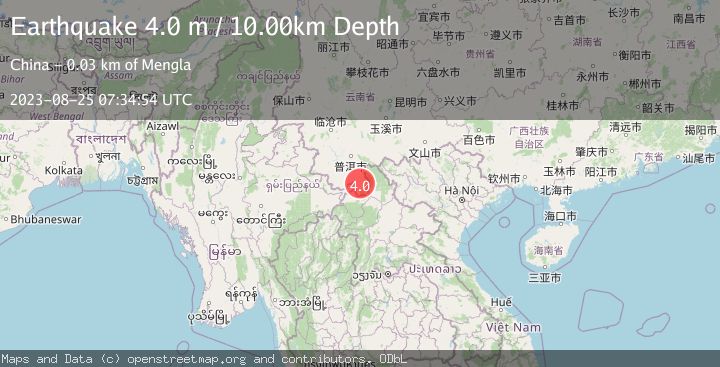 Map of CHINA-LAOS BORDER REGION
