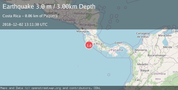 Map of OFF COAST OF COSTA RICA