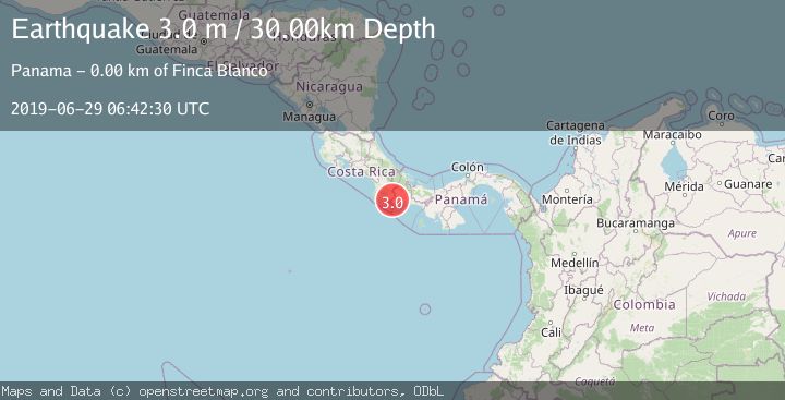 Map of PANAMA-COSTA RICA BORDER REGION