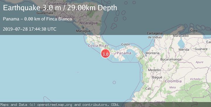 Map of PANAMA-COSTA RICA BORDER REGION