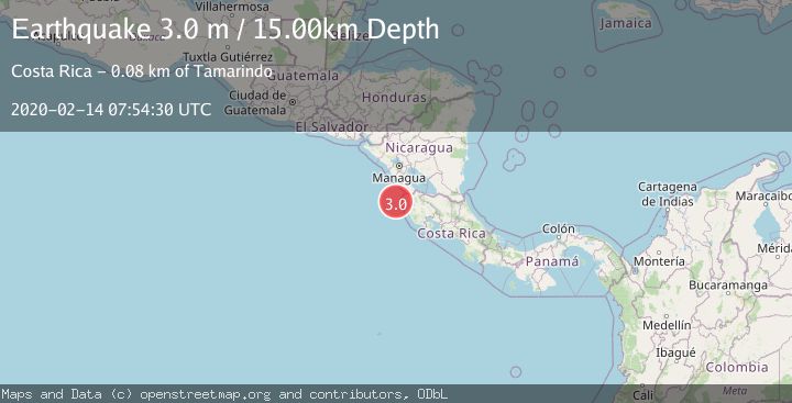 Map of OFF COAST OF COSTA RICA