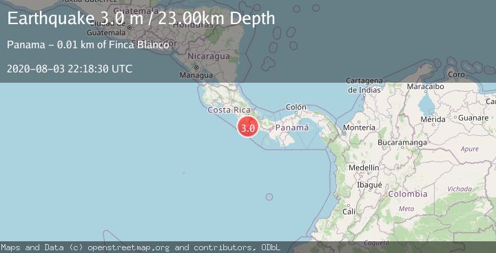 Map of PANAMA-COSTA RICA BORDER REGION