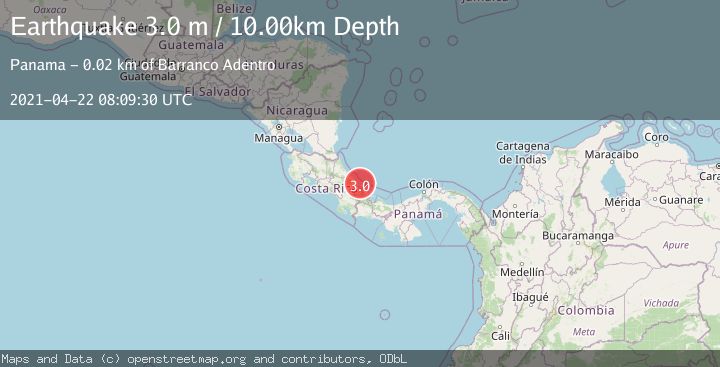 Map of PANAMA-COSTA RICA BORDER REGION
